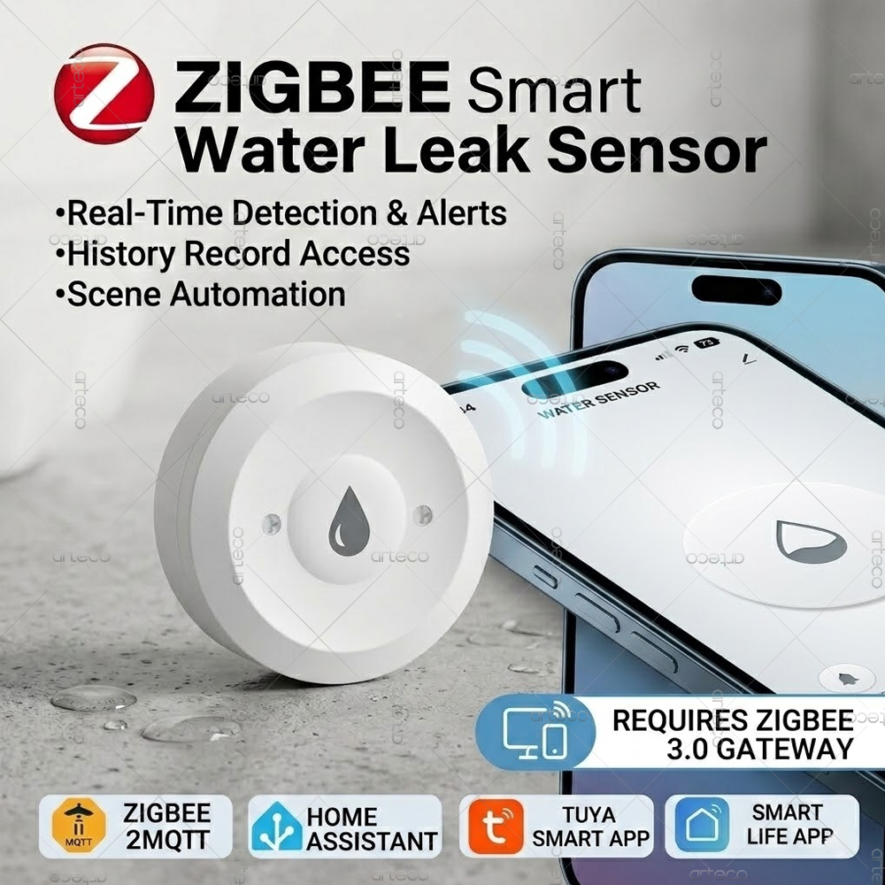 Home Assistant Tuya - Zigbee 워터 센서 누수 감지기 누수