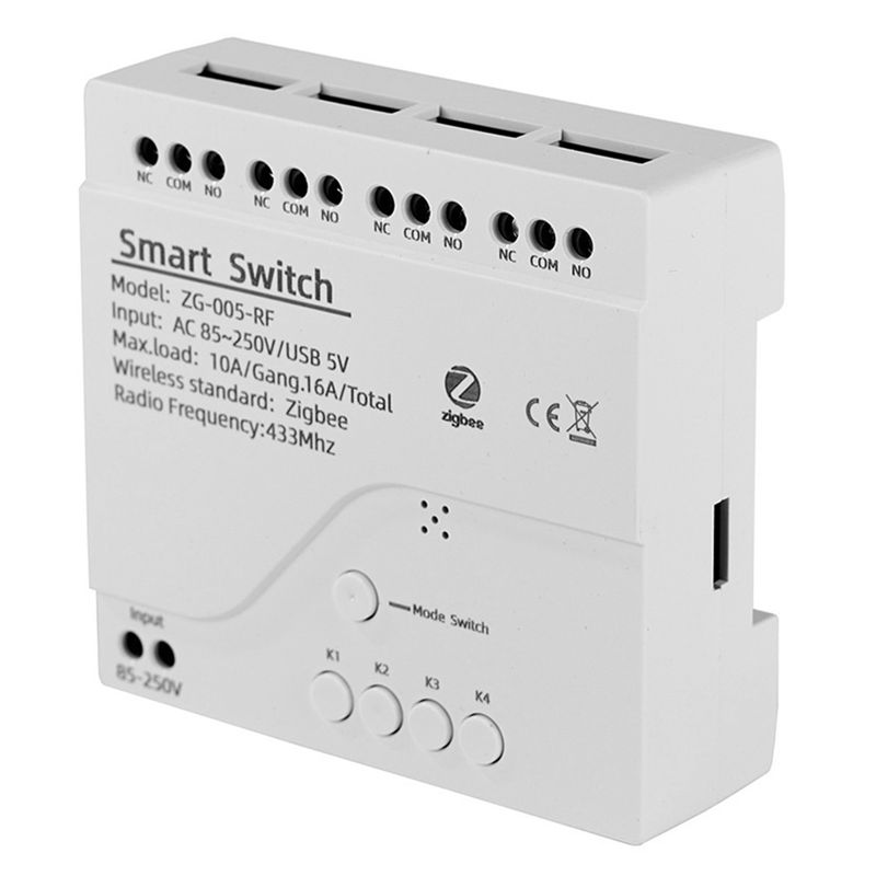 Smart Relay Tuya - [NEWA08R] 4채널 Tuya Zigbee 스마트 스위치