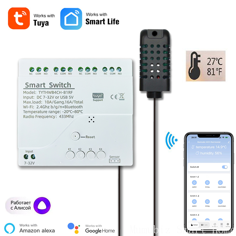 Tuya 4 Channel - Tuya 스마트 7-32V WiFi 4 채널