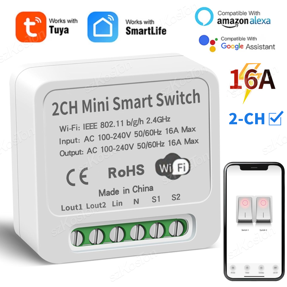 Smart Relay Tuya - 16A Tuya WiFi 스마트 스위치 모듈
