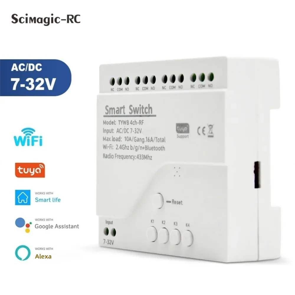 Tuya 4 Channel - Tuya 스마트 WiFi 7-32V 85-250V 스위치