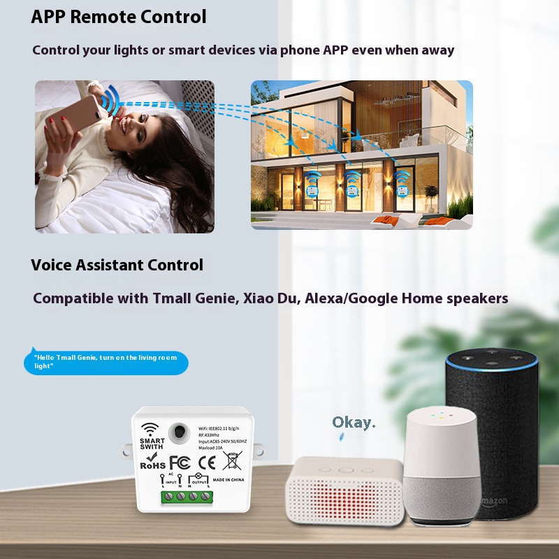 Tuya 스마트 스위치오프 장치는 무선 터치, WiFi - Smart Relay Tuya 리뷰 및 가격