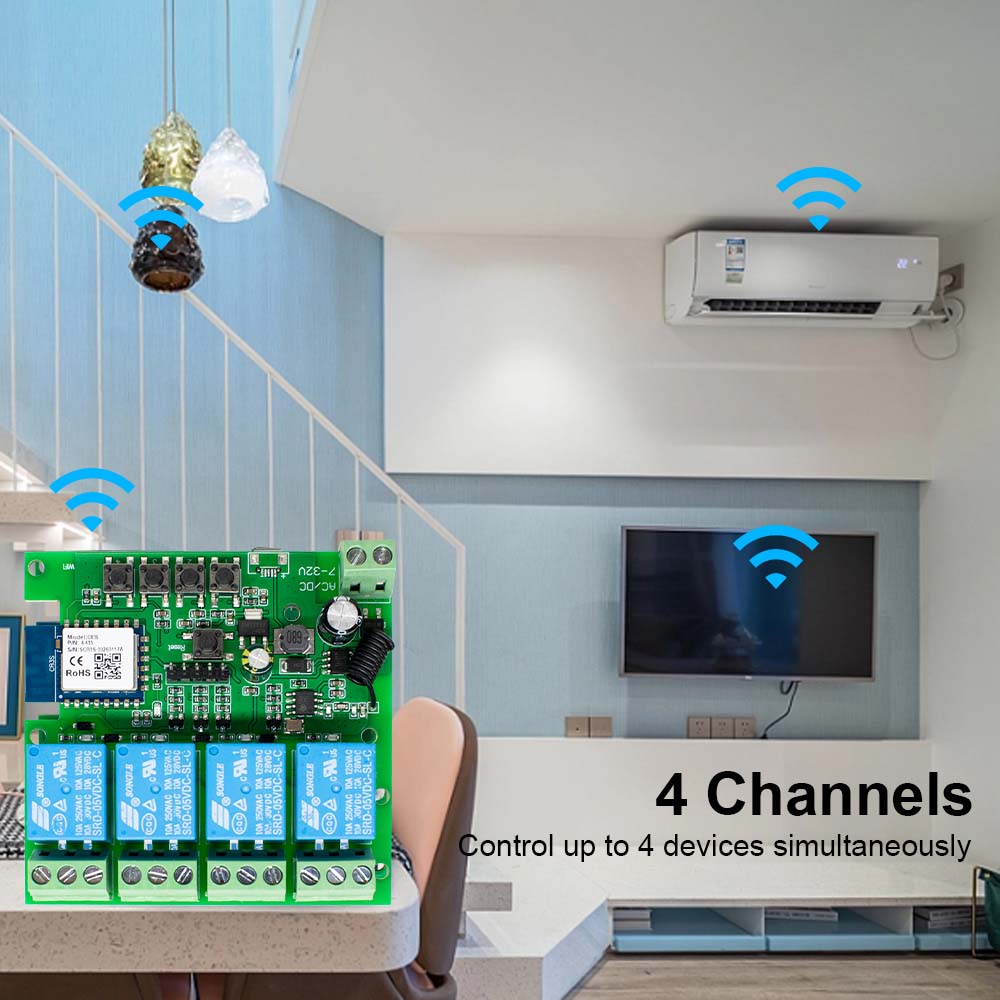 스마트 리모컨 와이파이 스위치 모듈 4채널 DC 12V - Tuya 4 Channel 리뷰 및 가격